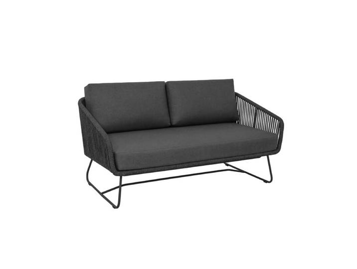 CASA DOMA Ribera 2-Sitzer Loungesofa mit Kufen - Sitzschale Rundform Modern Country