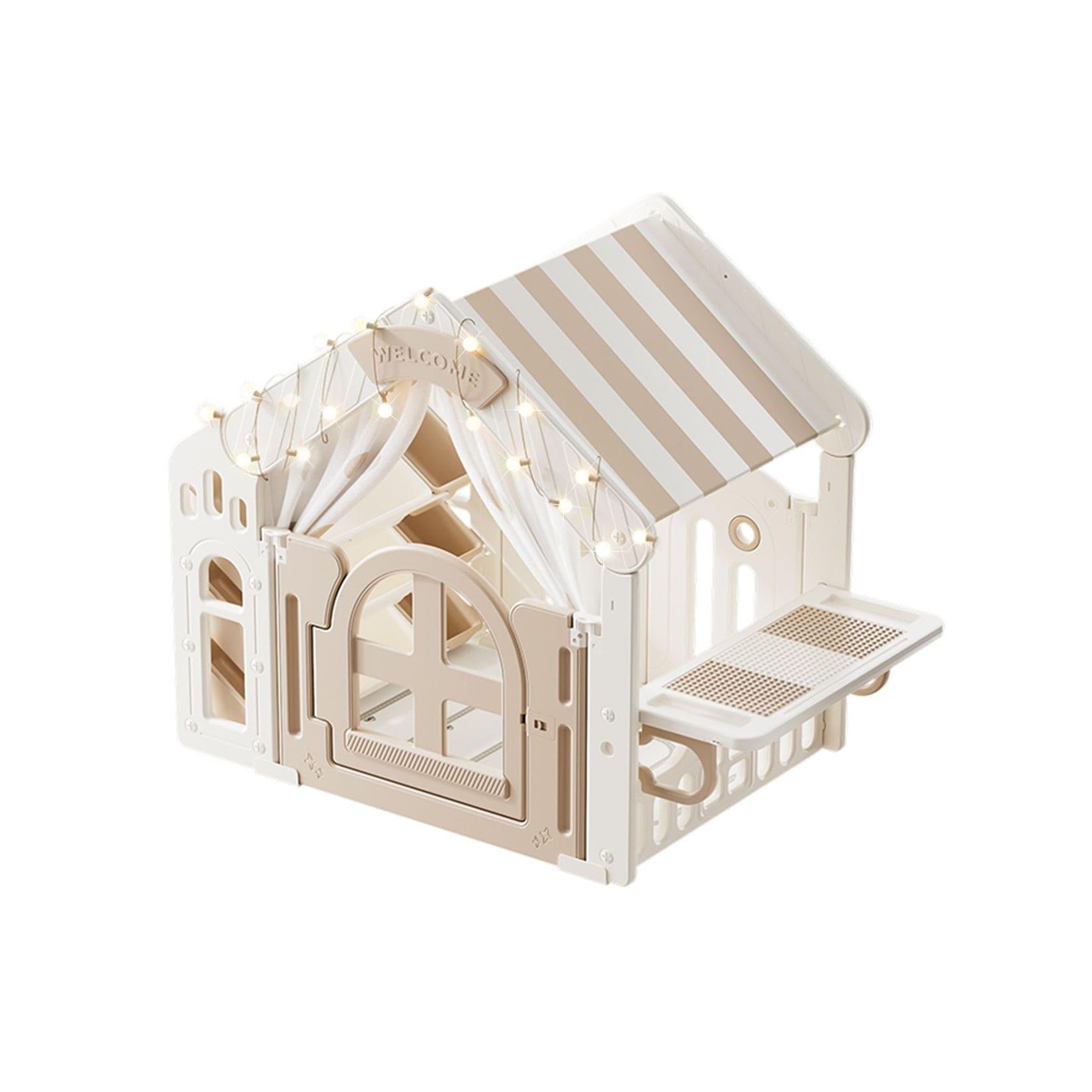 Moni Kinderspielhaus multifunktional Matte Aufbewahrungsboxen Tisch Lichter beige