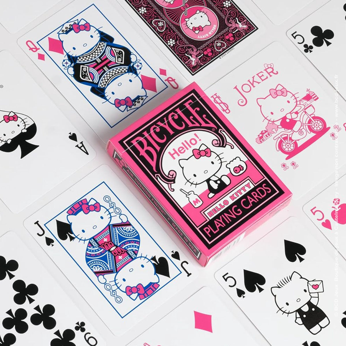 Jeu de 54 cartes Hello Kitty Black & Pink - Bicycle