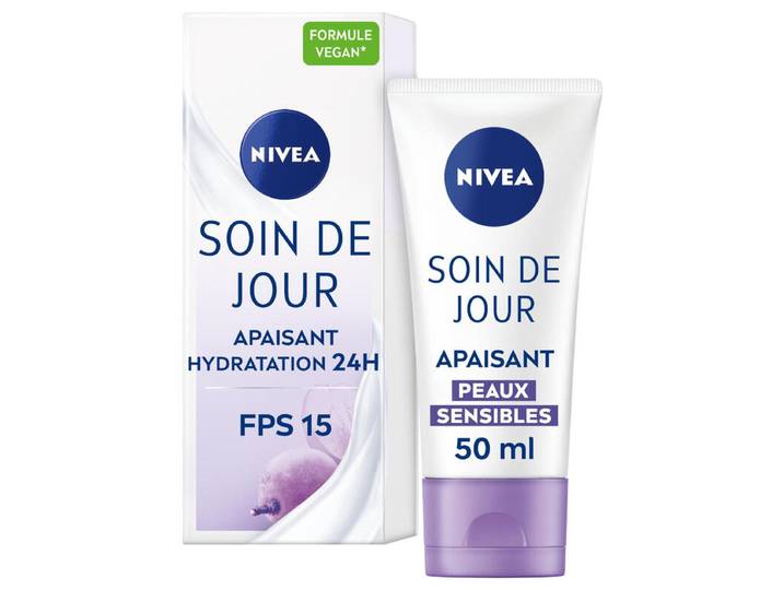 NIVEA Essentiels Soin Jour 24H Hydratant FPS 15 Peaux Normales à Mixtes 50 ml