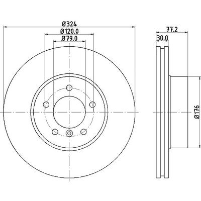 Hella 1x Bremsscheibe [Hersteller-Nr. 8DD355109-921] für BMW