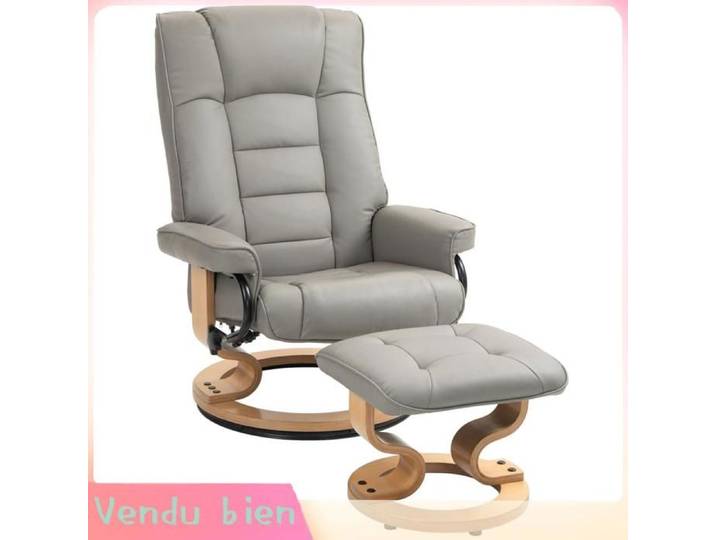 LIA Fauteuil relaxation inclinable pivotant gris