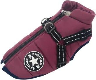 Uplifted Goods Large Pet Dog Jacket With Harness purple xxl
