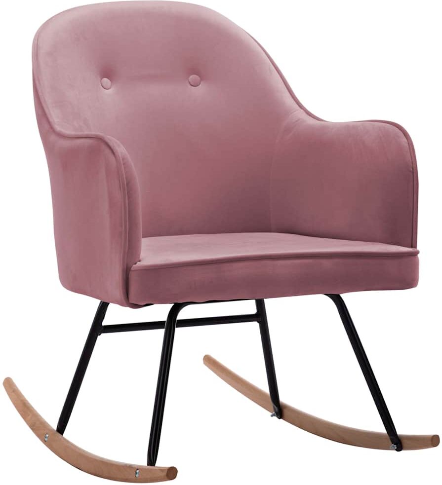 vidaXL Chaise à bascule Rose Velours