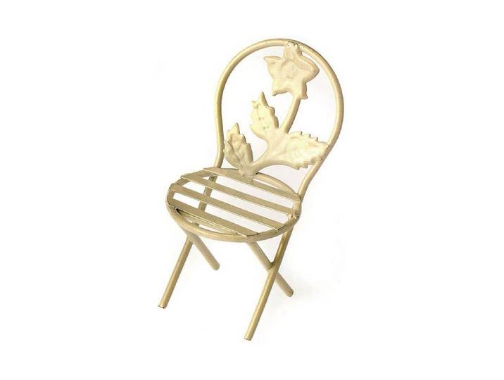 Glorex Mini-Gardening Stuhl Creme 4 × 4 × 3.5 cm