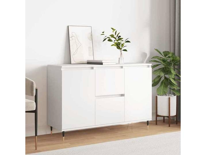 Blanc Buffet blanc 101 5x35x70 cm bois d'ingénierie - Vaisselier H10300