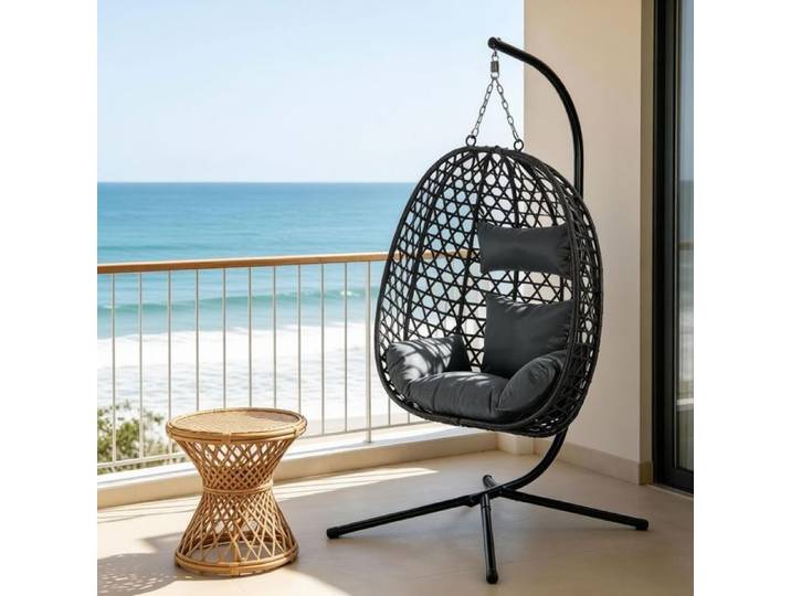 Chaise suspendue - WESTYLE - Hängestuhl réglable - Rotin PE - Balancement 360° - Hauteur réglable