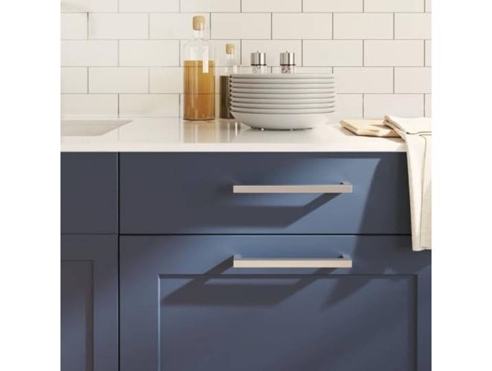 Kaelestia Möbelgriffe 10 Stk silbern Edelstahl mit 192 mm Lochabstand, Schrankgriff für Schublade, Tür, Kommode, Küche, Bad, Schlafzimmer, Büro, Nachttisch, modernes Design
