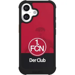 Nivocase Hülle für Apple iPhone 16 Stossfeste Handyhülle NIVOmax Case Schwarz 1. FC Nürnberg Der Club (Apple iPhone 16), Smartphone Hülle, Schwarz