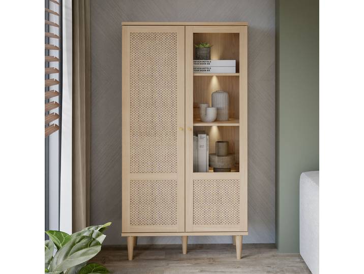 Vitrinenschrank 80 x 167 x 41cm Braun