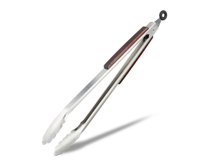 Küchenzange Edelstahl 38cm Braun-Silber