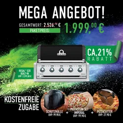 Broil King Einbau-Gasgrill REGAL 520 inkl. Schutzhülle, Pizzastein-Set und Pizzaschneider
