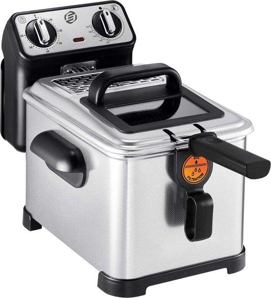 Frittierpresse 4 Liter - Doppelte Frittierplatte - Frittiergerät - Frittierpannen