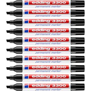 Edding Permanentmarker 3300, Strichbreite 1 - 5 mm, schwarz, 10 Stück