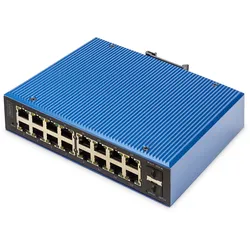DIGITUS Ind. 16+2-Port L2 managed Gigabit Ethernet Switch 16 x GE RJ45 + 2 SFP Port