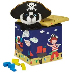 Relaxdays Sitzhocker Kinder Blau,Gelb