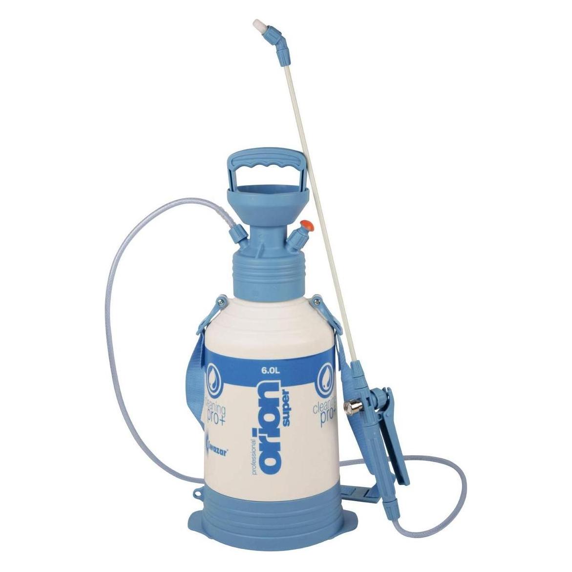 Kwazar 20010033 Industrie Pumpsprüher Drucksprüher mit Viton-Dichtung Orion Pro plus 6 L, weiss/blau (6 l) (WTO0332)