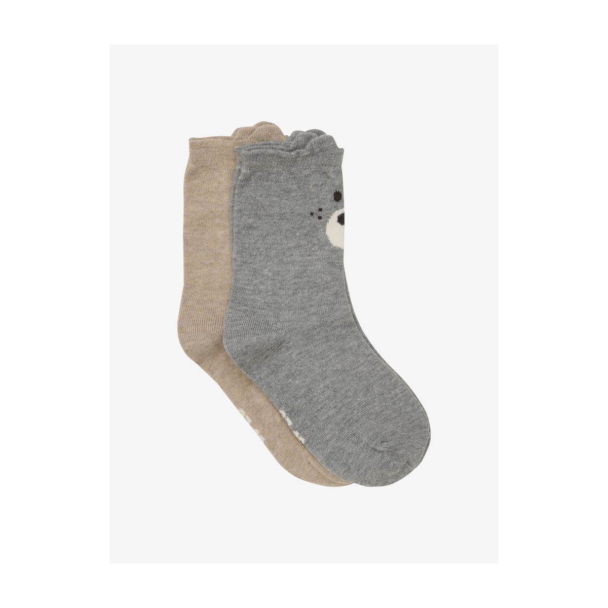 Minymo Socks w. 3D Effect (2-pack) light grey melange (130) 15\18 6634-130-15\18