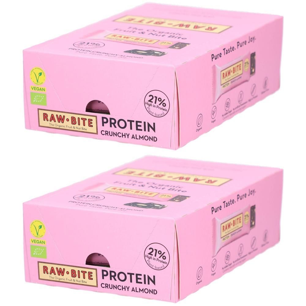 RAW Bite - Protein Chrunchy Almond 12x45g 2x 2x12x45 g Riegel