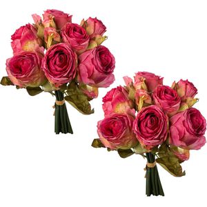 Creativ-green Kunstblume Rosenbouquet, pink, Höhe 29 cm, 2 Stück