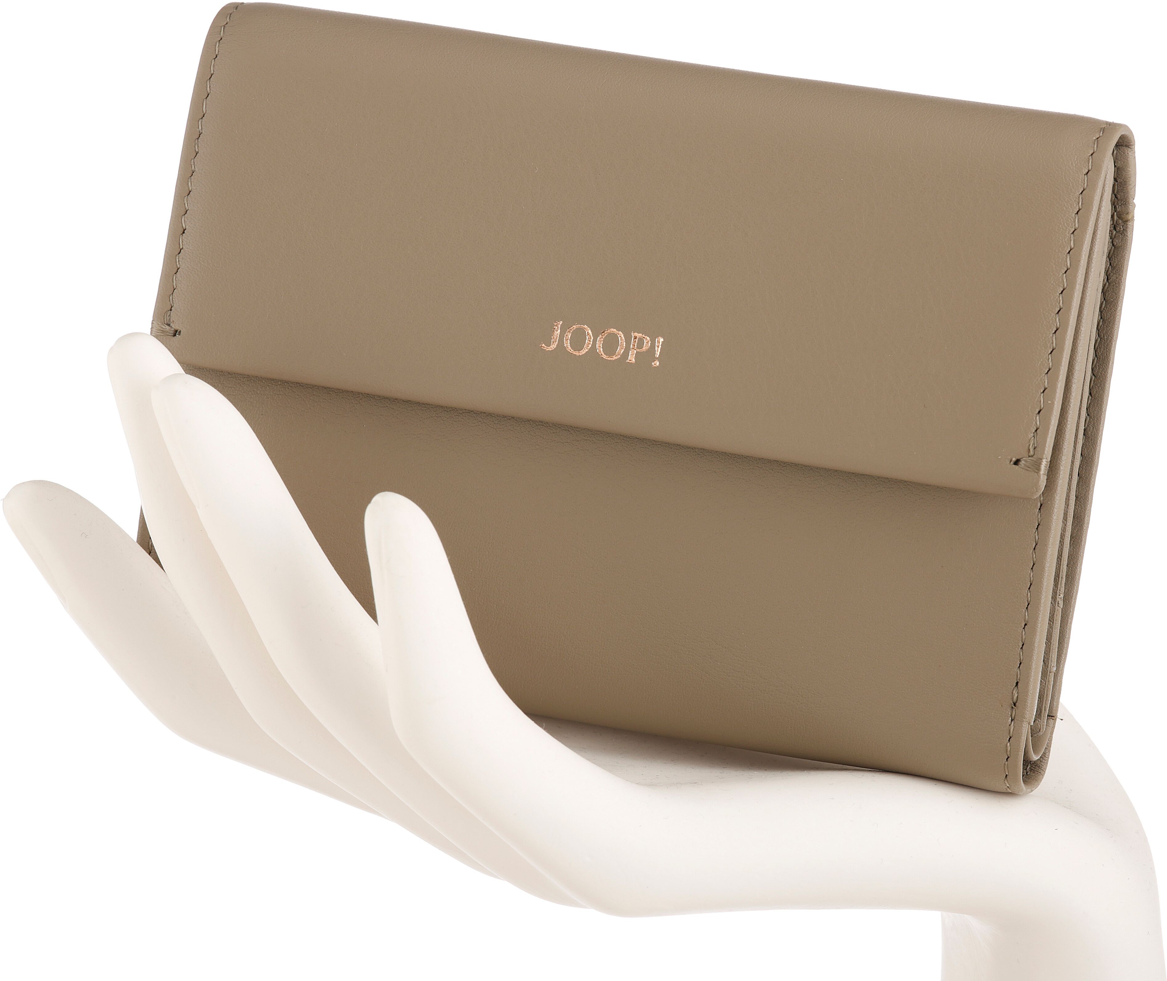 Joop! Geldbörse JOOP "sofisticato 1.0 cosma purse mh10f", Damen, beige (tuffet), Rindsleder, Basic, Kleinlederwaren Geldbörse, Damen Geldbörse mit Druckknopf tuffet Einheitsgröße