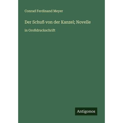 Der Schuß von der Kanzel; Novelle, Taschenbuch von Conrad Ferdinand Meyer, Antigonos Verlag, 978-3-388-04872-7