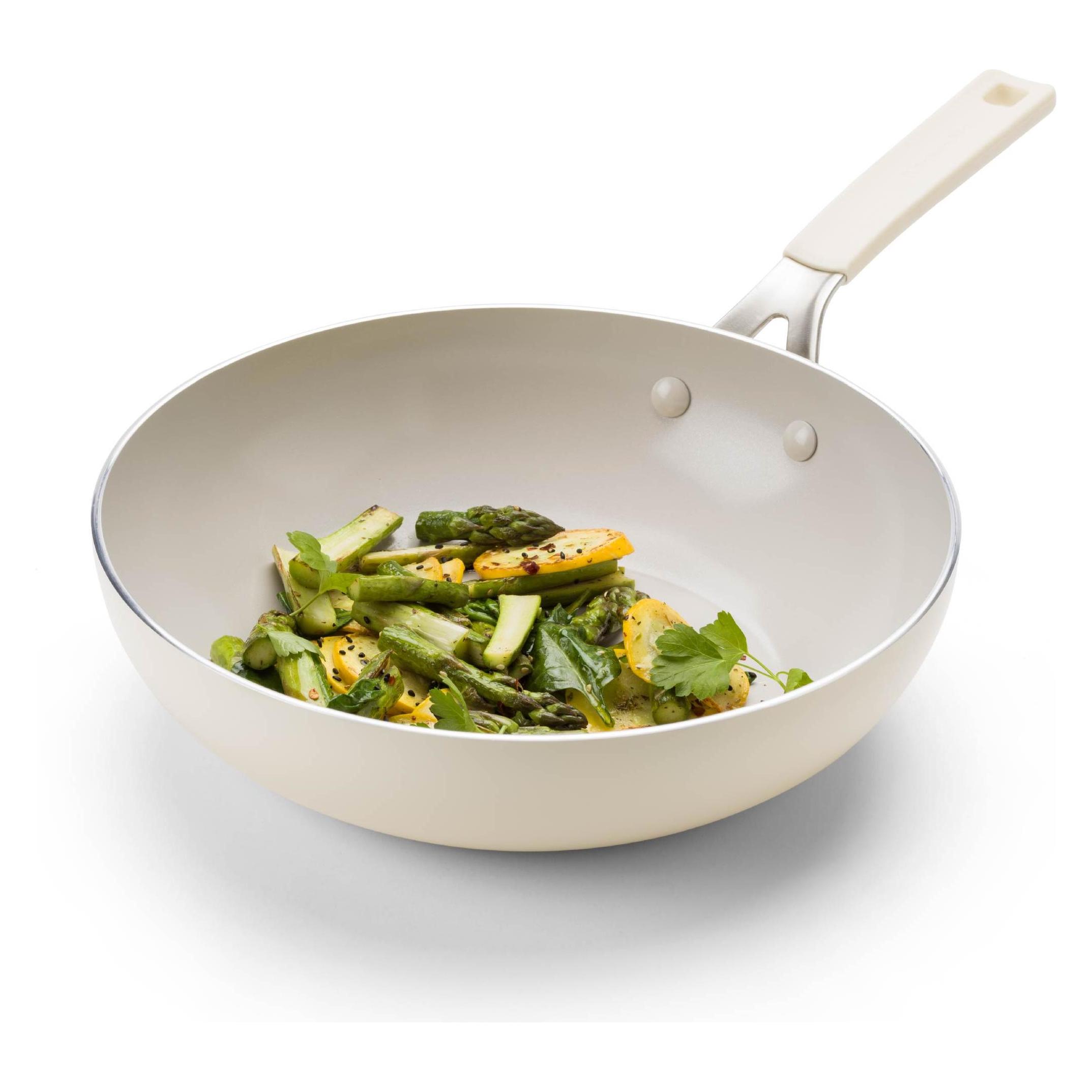 KitchenAid - Coloured Aluminum Wok - Almond Cream - 28 cm (Aluminium) (CC010383-001)