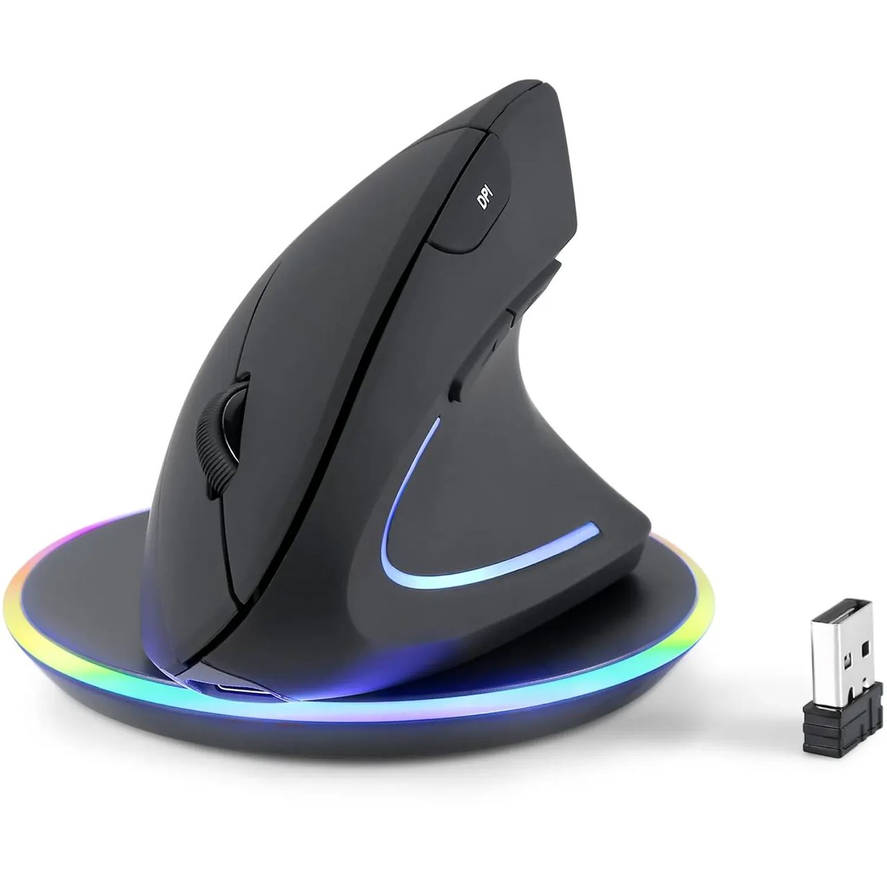 Perixx PERIMICE-713 RX Vertikale Ergonomie-Maus, kabellos, inkl. Ladepad