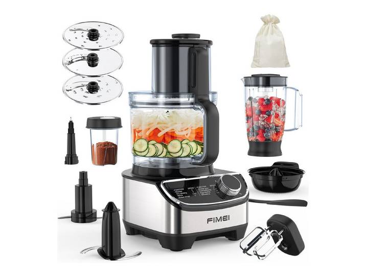 FIMEI Küchenmaschine HGM411, 1300 W, 3,5 l Schüssel, 1,5L Mixer, Mühle, Zitruspresse & weitere Zubehörteile