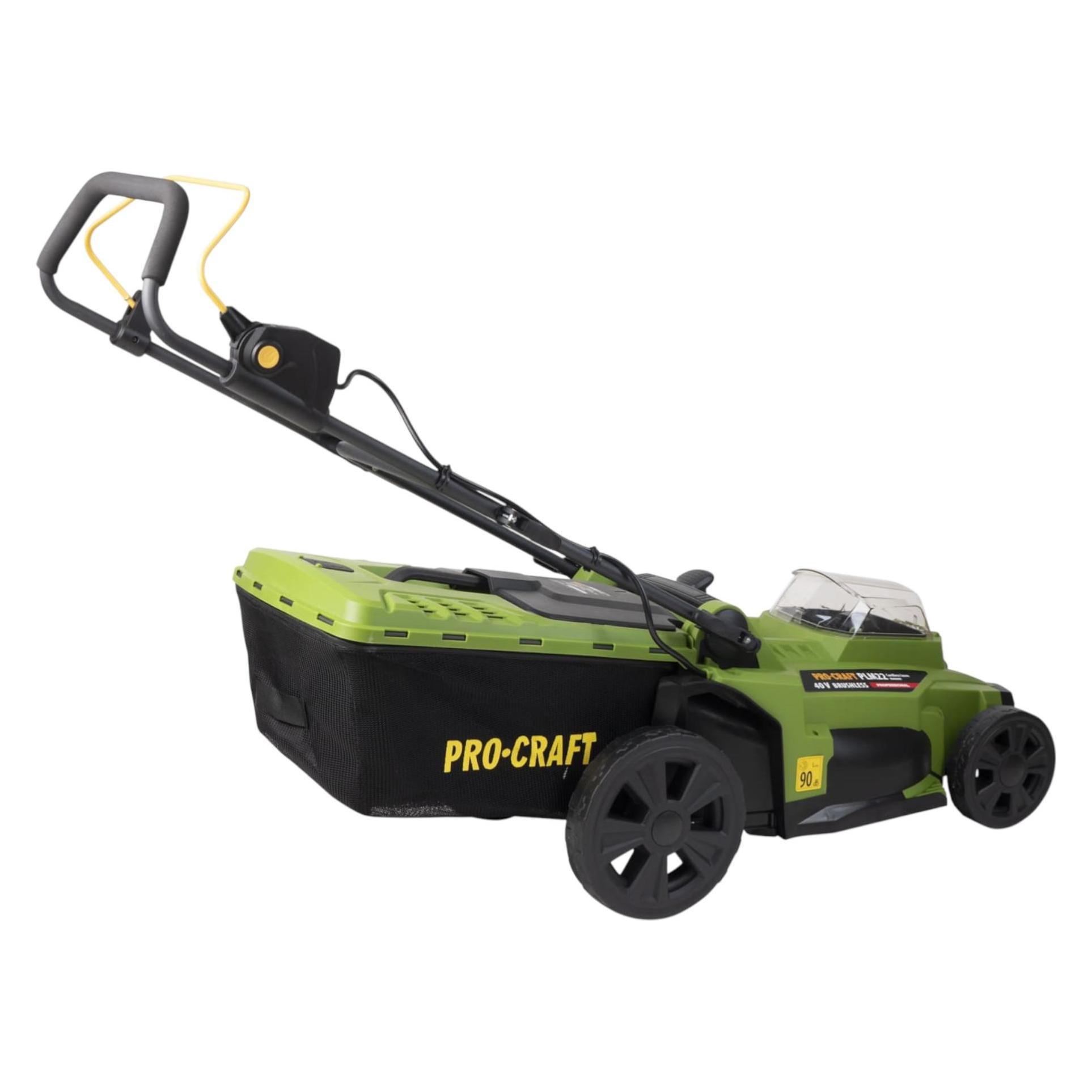 Procraft PLM22bb Akku Rasenmäher 40 V ( 2x 20 V ) 430 mm Brushless + 4x Akku 4,0 Ah + Ladegerät (Akkubetrieb) (PLM22bb)