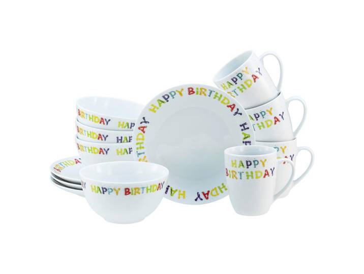FRÜHSTÜCKSSERVICE Happy Birthday Multicolor