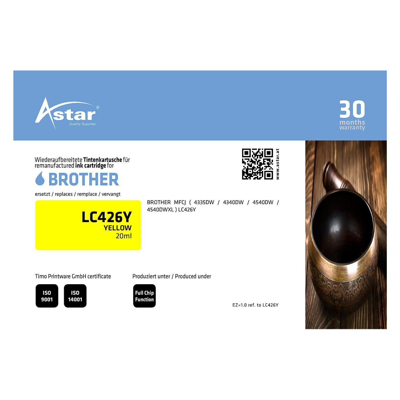 Astar AS70824 BROTHER LC426Y MFCJ Tinte (Y) (AS70824)