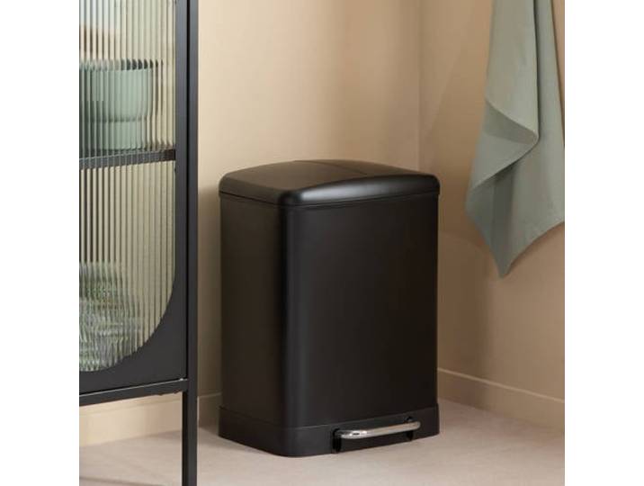 NOUS Living prullenbak - afvalscheiding - (12L + 12L) - mat zwart