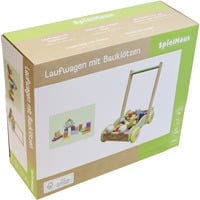 Laufwagen mit Bauklötzen, 20 Stück, Lauflernhilfe holz