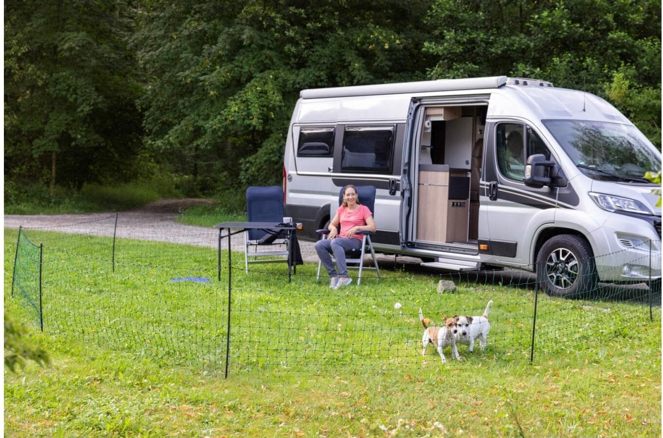Hundegitter KERBL "mit Einzelspitze 20 m", grün (grün, schwarz), H:81cm, Schutzgitter, Hundegitter grün, schwarz B/H/T: 81cm