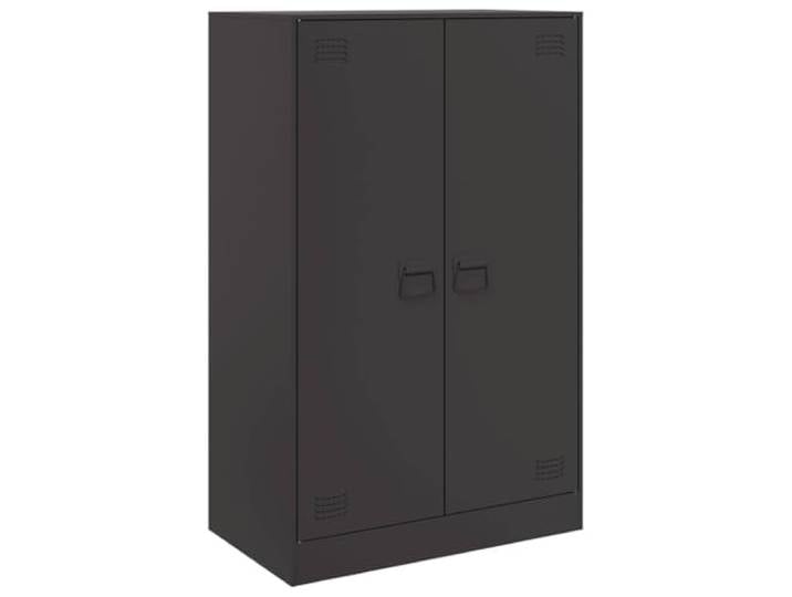 KGHFDVB Sideboard Schwarz 67x39x107 cm Stahl Kaltgewalzter Stahl, 2 Griffe, Viel Stauraum, Pflegeleicht, Robust