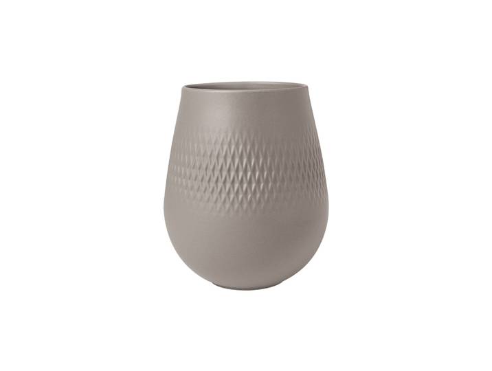 Dekovase VILLEROY & BOCH Vase Manufacture Collier 14 cm , grau (taupe), Vasen, Dekovase