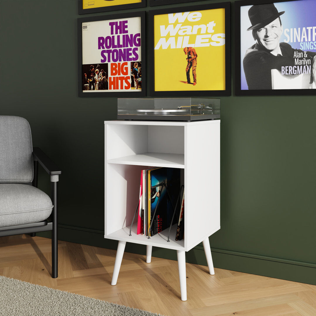 George Oliver Dowe 80 cm H Multimedia Storage White 80cm H X 45cm W X 40cm D