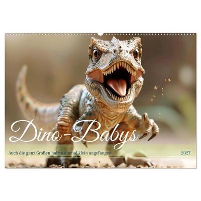 Dino-Babys (Wandkalender 2027 DIN A2 quer), CALVENDO Monatskalender