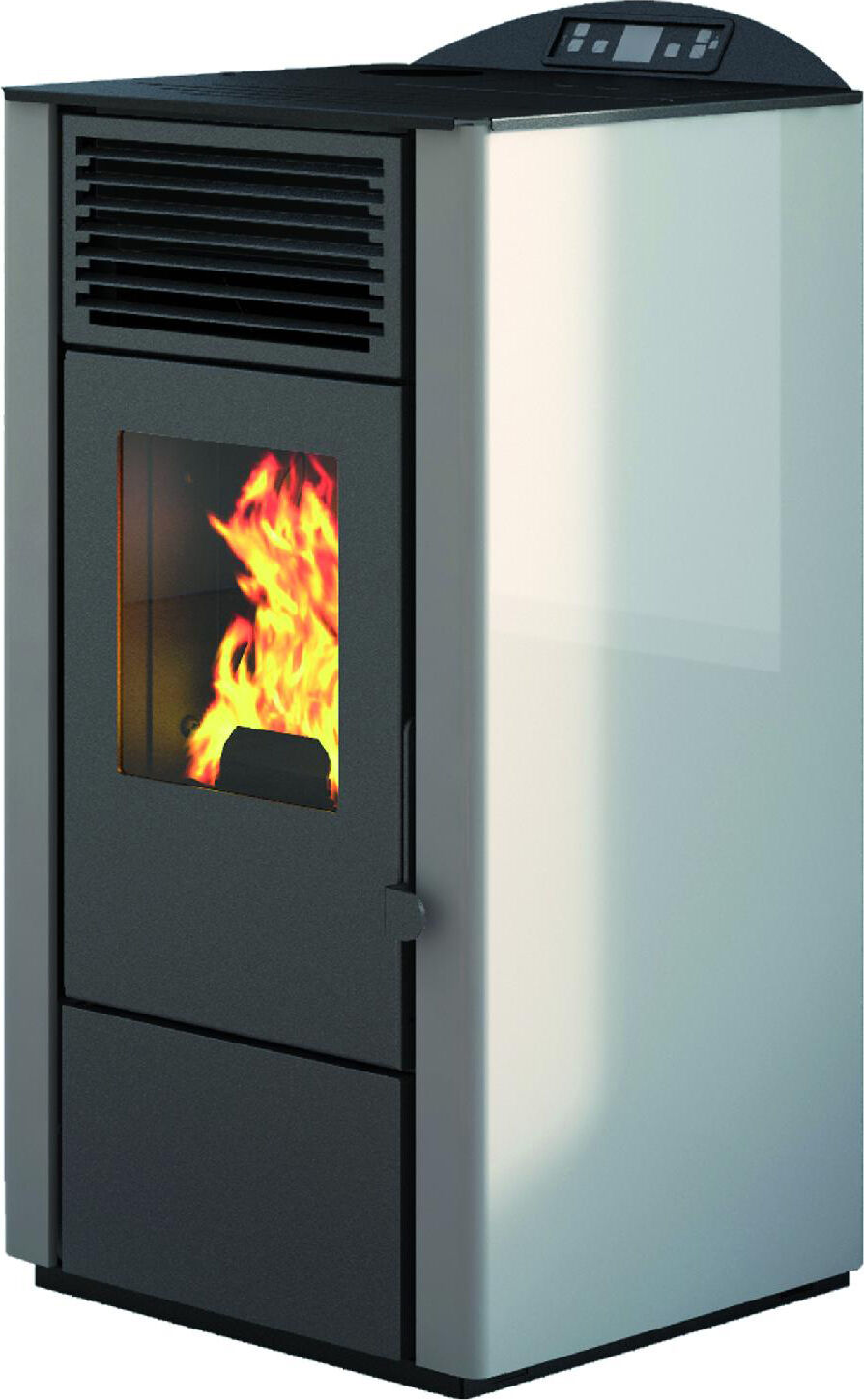 punto fuoco 901659100 Stufa A Pellet Ventilata 9.5 Kw Capacità Serbatoio 13.5 Kg Volume Riscaldabile 200 M3 Con Telecomando Colore Bianco - 901659100 Lory