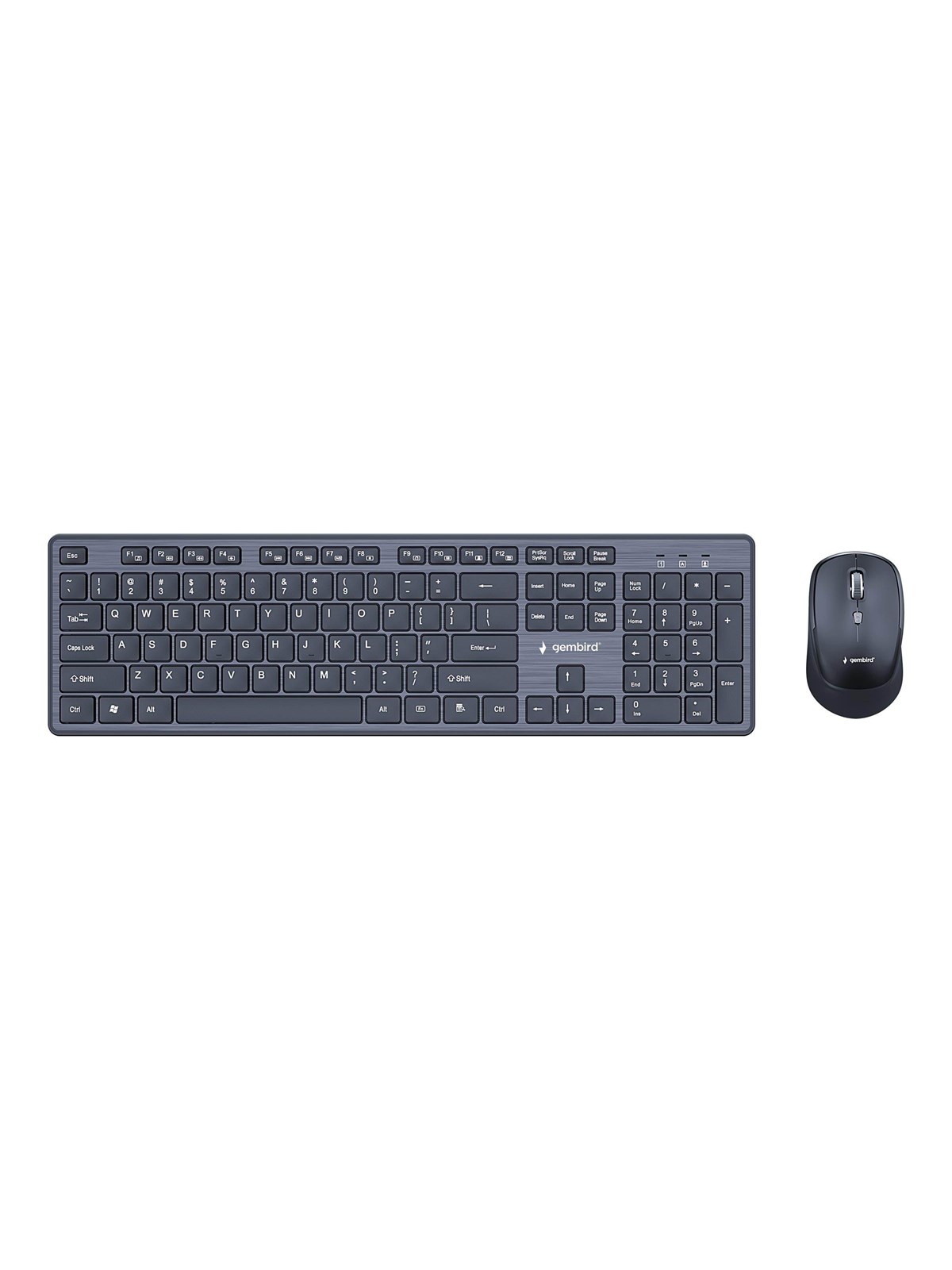 Gembird - keyboard and mouse set full size - QWERTY - US - black Input Device - Tastatur & Maus Set - Englisch (US) - Schwarz