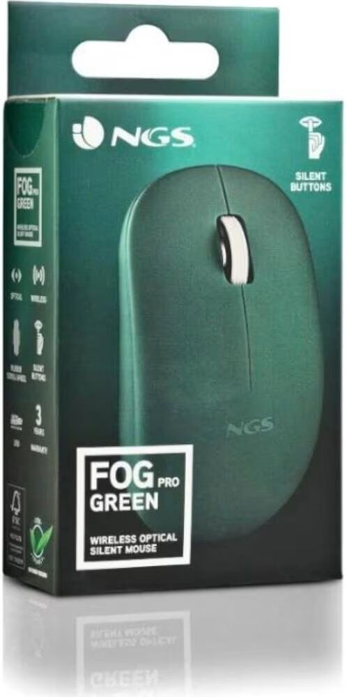 Ngs Ratón Inalámbrico Fog Pro Green 1000 Dpi Talla Única Unisex