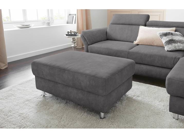 Hocker SIT & MORE Avignon , grau (anthrazit), B:102cm H:45cm T:67cm, Struktur (100% Polyester);Flachgewebe (90% Polyester, 10% Polyamid);Luxus-Microfaser (100% Polyester), Hocker, Hocker