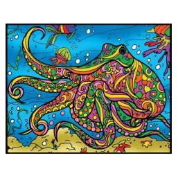 ColorVelvet Ausmalbild aus Samt, 47 x 35 cm, Oktopus (78544591)