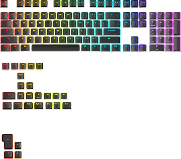 Glorious Aura V3 Keycaps Black - Retail - US