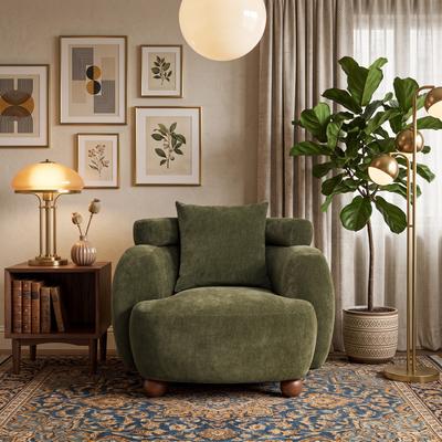 Christopher Knight Home - Nordic American Style Chenille Bucket Club Chair for Living Room Study Relaxation Room