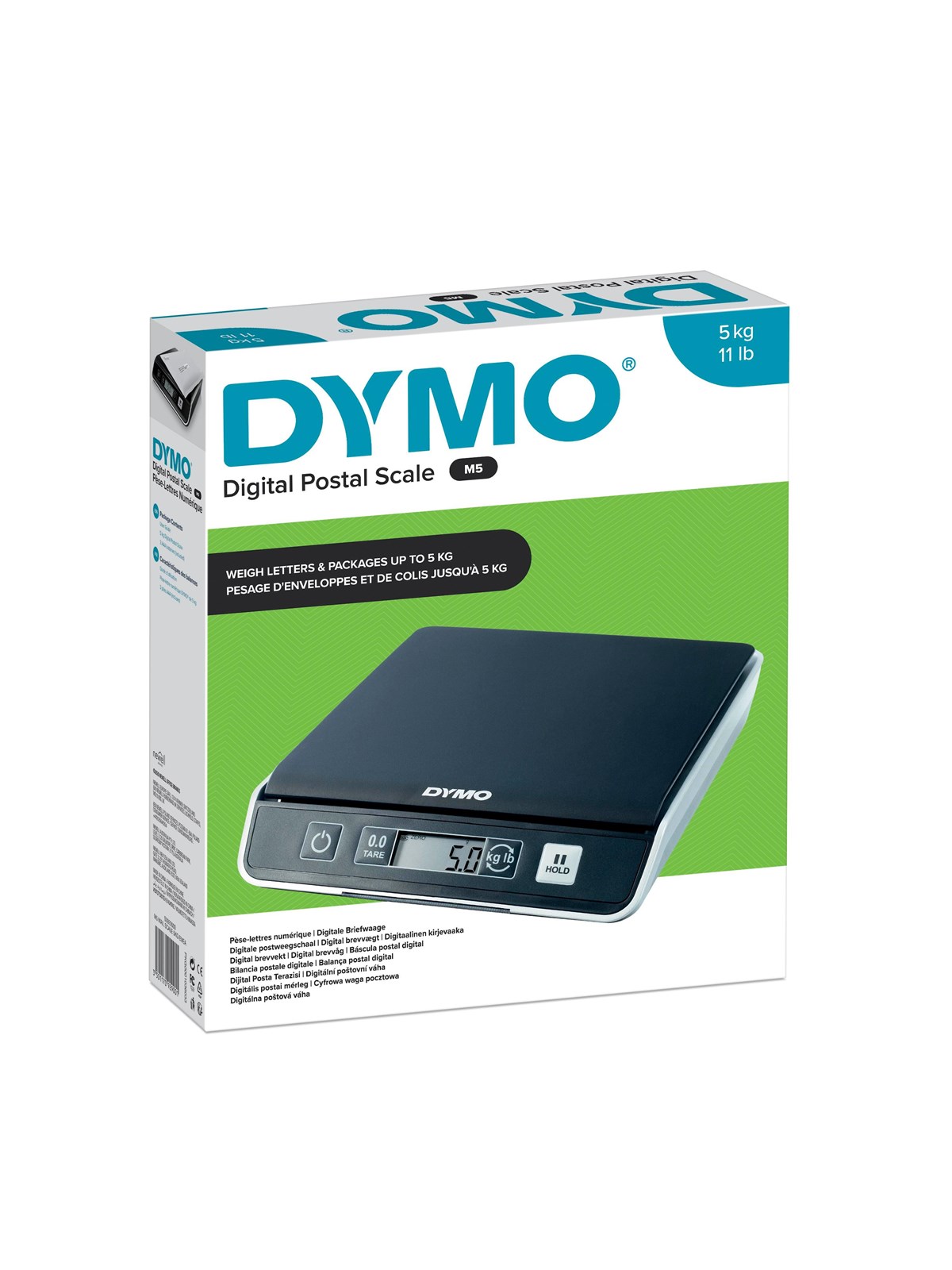 DYMO M5 Paketwaage | bis zu 5 kg | USB Briefwaage mit LCD-Bildschirm | 20 cm x 20 cm