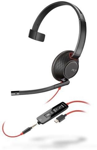 Poly Blackwire 5210 C5210 Monaural USB-C Wired Headset with 3.5mm Jack