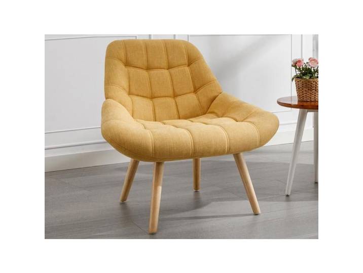 Fauteuil en tissu jaune moutarde LUOSTO