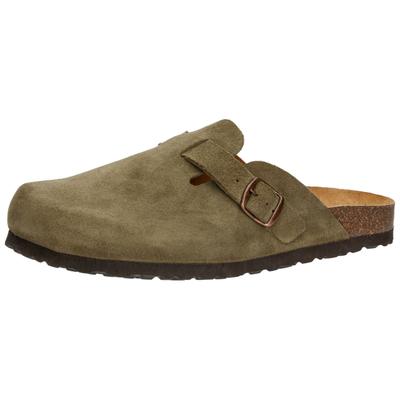 Hausschuh LICO "Clog Pedro", Herren, Gr. 40, grün, Leder, Schuhe Hausschuh
